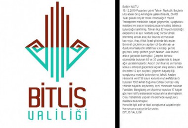 Bitlis Valiliği Basın Notu