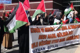 İsrail'in Doğu Kudüs'teki Filistinlilere Yönelik İhlallerine Bitlis’teki STK’lar ve Vatandaşlar Tepki Gösterdi