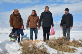 Tatvan'da yabani hayvanlar için doğaya yiyecek bırakıldı