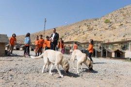 Başkan Tanğlay, öğrencilerle birlikte hayvan barınağını ziyaret etti