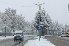 Yoğun Kar Yağışıyla Tatvan Beyaza Büründü