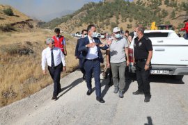 Vali Çağatay, Bitlis Buzlupınar Mevkiinde Devam Eden Örtü Yangını Bölgesinde İncelemelerde Bulundu