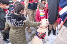 Bitlis’te Jandarma Kurtarma Köpeğinden Çocuklara Gösteri