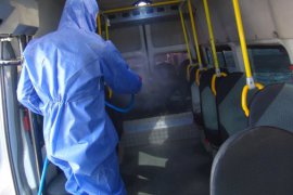 Toplu taşıma araçlarında dezenfektan işlemleri yapıldı