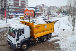 Bitlis’teki karlar kamyonlarla taşınıyor