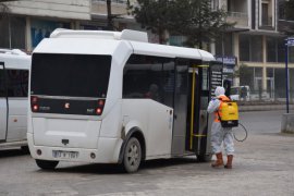 Tatvan’da Toplu Taşıma Araçları Dezenfekte Ediliyor