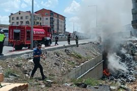 Karayolu Kenarında Çıkan Yangın Paniğe Neden Oldu