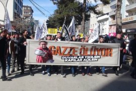İsrail'in Gazze'ye Yönelik Saldırıları Tatvan'da Protesto Edildi