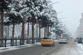 Yoğun Kar Yağışıyla Tatvan Beyaza Büründü