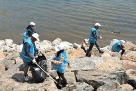 Van Gölü’nün Tatvan Sahilinde Başlatılan Çevre Temizliği Devam Ediyor