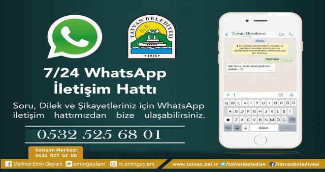 Tatvan Belediyesi’nden WhatsApp İhbar Hattı