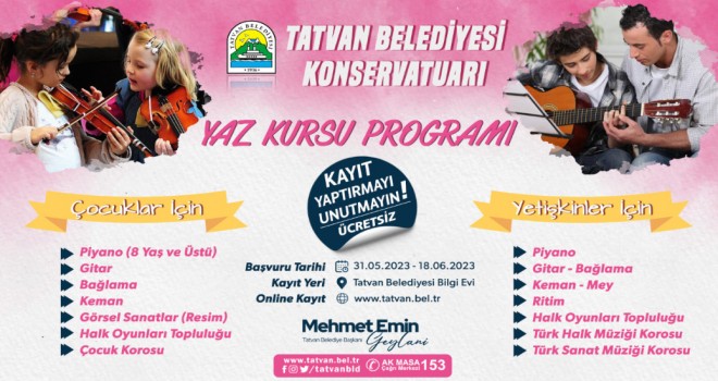 Tatvan Belediyesi’nin Yaz Kursları Başladı