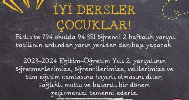Bitlis’te 94 Bin 351 Öğrenci Dersbaşı Yaptı