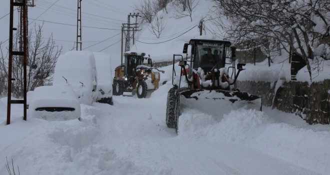 Bitlis Belediyesi Ekiplerinin Kar Temizleme Mesaisi