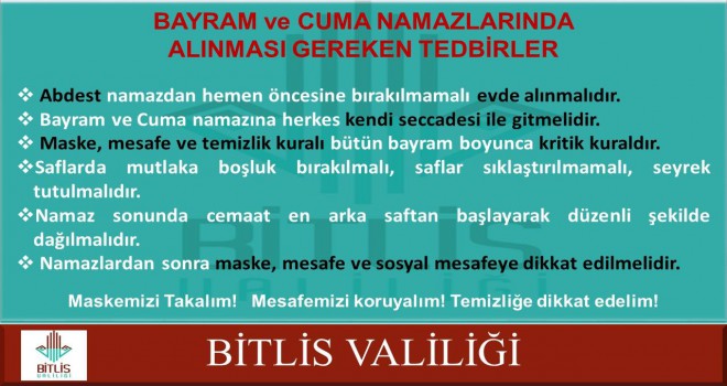 Bayram ve Cuma Namazı İle İlgili Duyuru