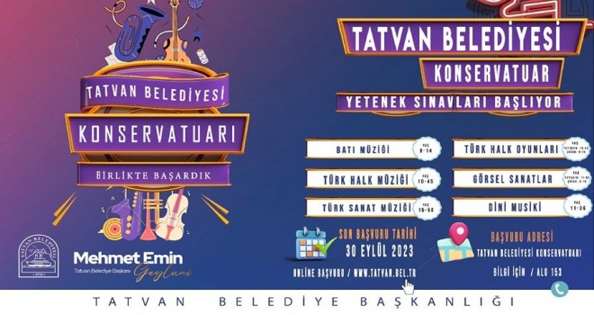 Tatvan Belediyesi Konservatuar Yetenek Sınavı Başvuruları Başladı