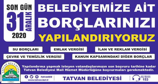 Belediyeye Olan Borçlar Yapılandırılıyor