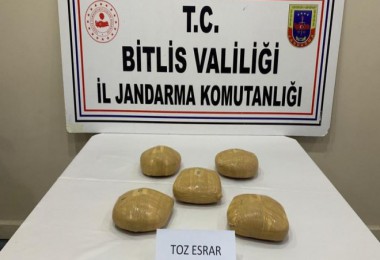 Bitlis’te 5 Kilo 200 Gram Toz Esrar Maddesi Ele Geçirildi