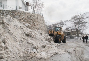 Bitlis’te bin kamyon kar şehir dışına taşındı