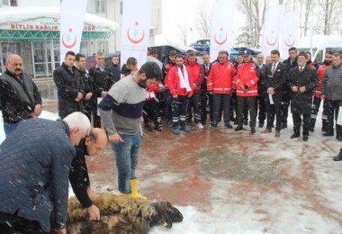 Bitlis’ten Suriye’ye sağlık aracı ve personel gönderildi