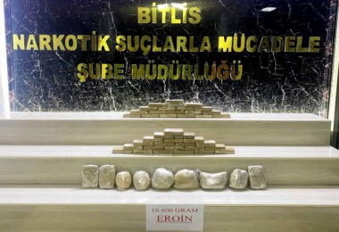 Bitlis’te 16 Kilo Eroin Ele Geçirildi, 1 Kişi Gözaltına alındı