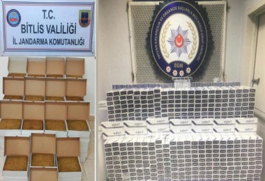 Bitlis’te 45.730 paket kaçak sigara ve 118 kg tütün mamulü ele geçirildi