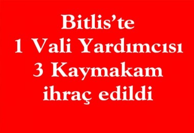 Bitlis’te 1 Vali Yardımcısı ile 3 Kaymakam ihraç edildi