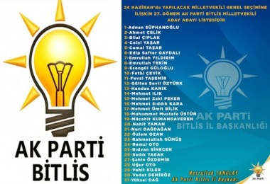 AK Parti Bitlis Milletvekili aday adayı listesi açıklandı