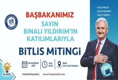 Başbakan Binali Yıldırım Bitlis’e geliyor
