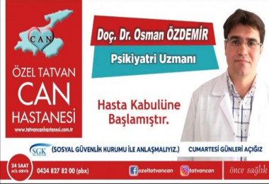 Psikiyatri Uzmanı Doç. Dr. Özdemir, Can Hastanesi’nde hasta kabulüne başladı