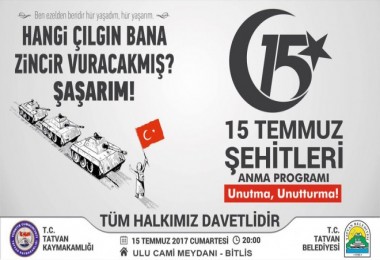 Tatvanlılar 15 Temmuz’da Bitlis’teki programa katılacak