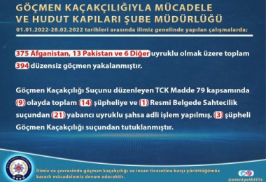 Bitlis’te 2 Ayda 394 Düzensiz Göçmen Yakalandı