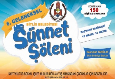 Bitlis Belediyesi toplu sünnet şöleni gerçekleştirecek