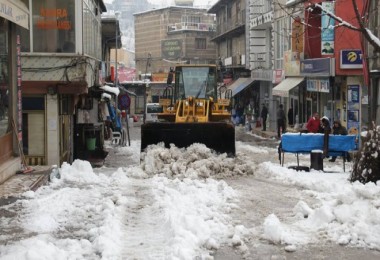 Bitlis Belediyesi 24 saat ara vermeden kar temizliyor